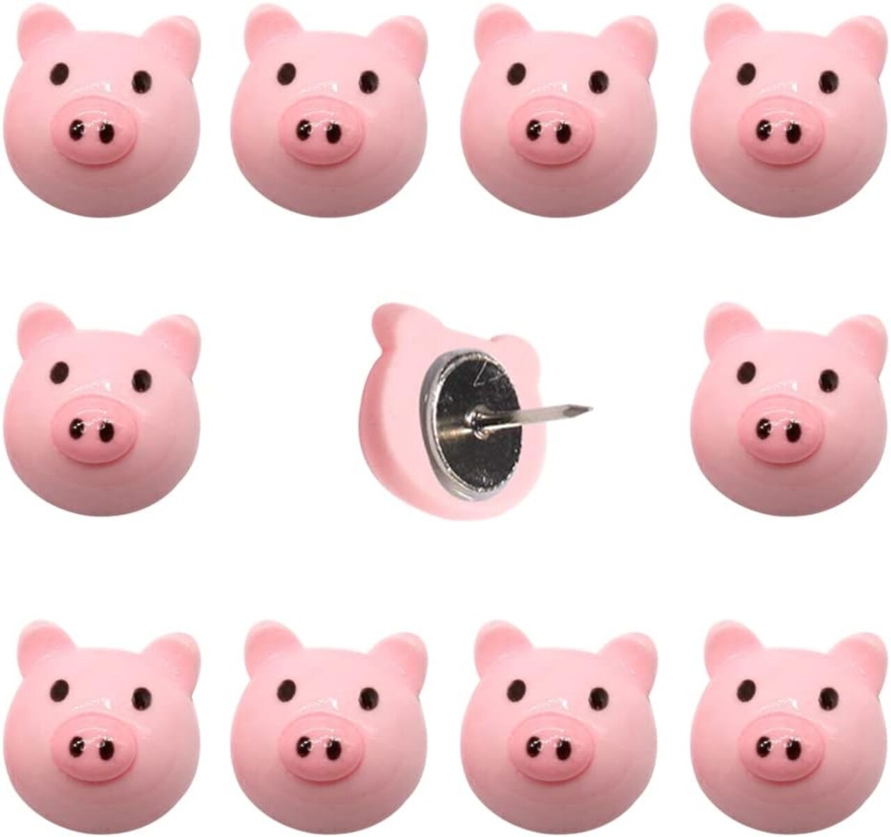 30 pcs pink pig decorative push pins cute resin thumbtacks for cork boards, maps, and office use